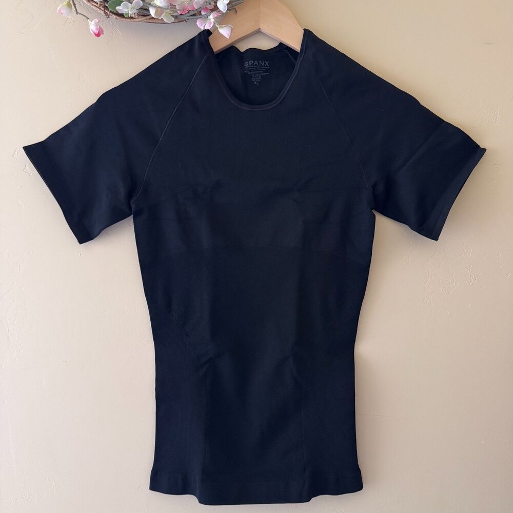 SPANX Men's Zoned Performance Black Crew Neck Under Shirt size XL (46-48) NWT